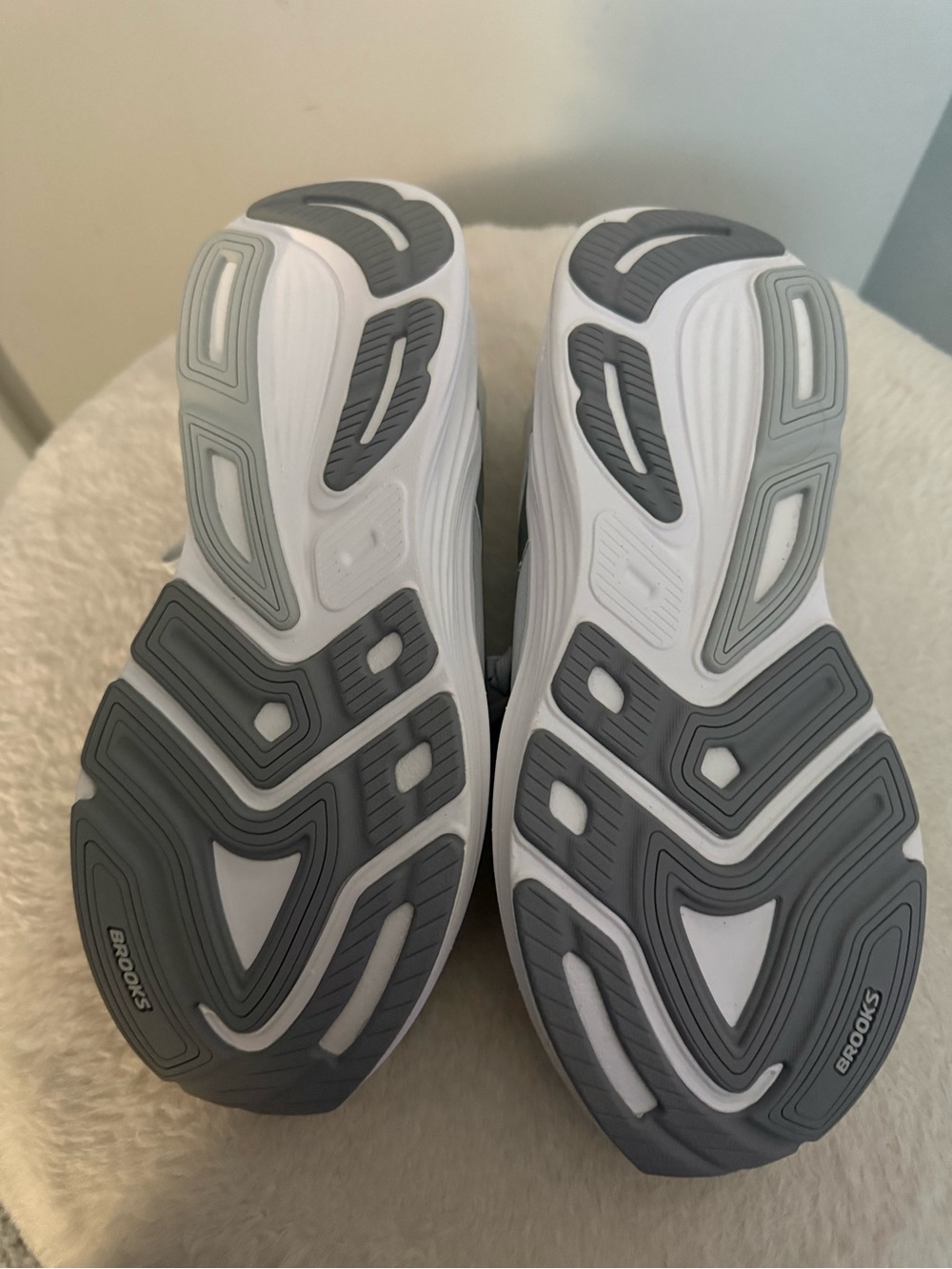 Brooks Light Gray and White Athletic Running Sneakers - Picture 7 of 11